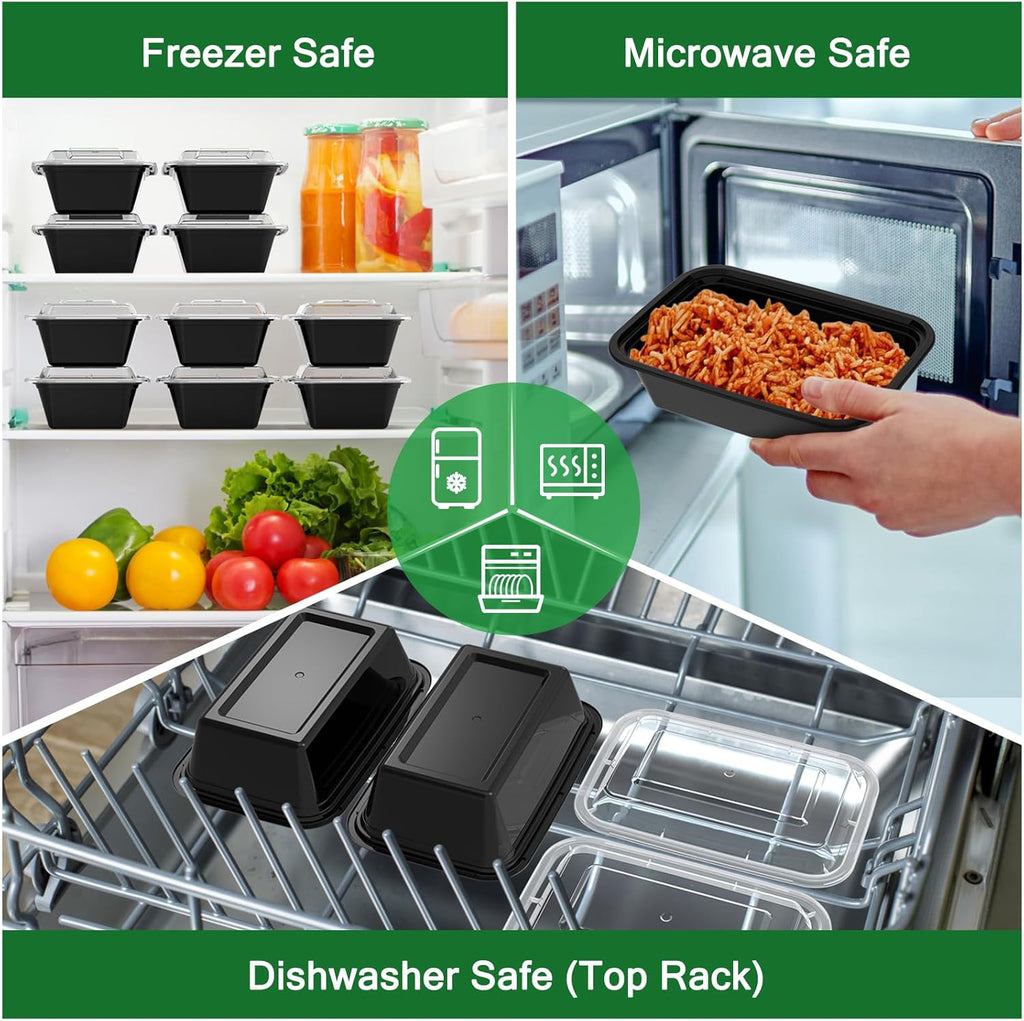 Contenants de Préparation de Repas de 50 Pièces avec Couvercles - SealMate