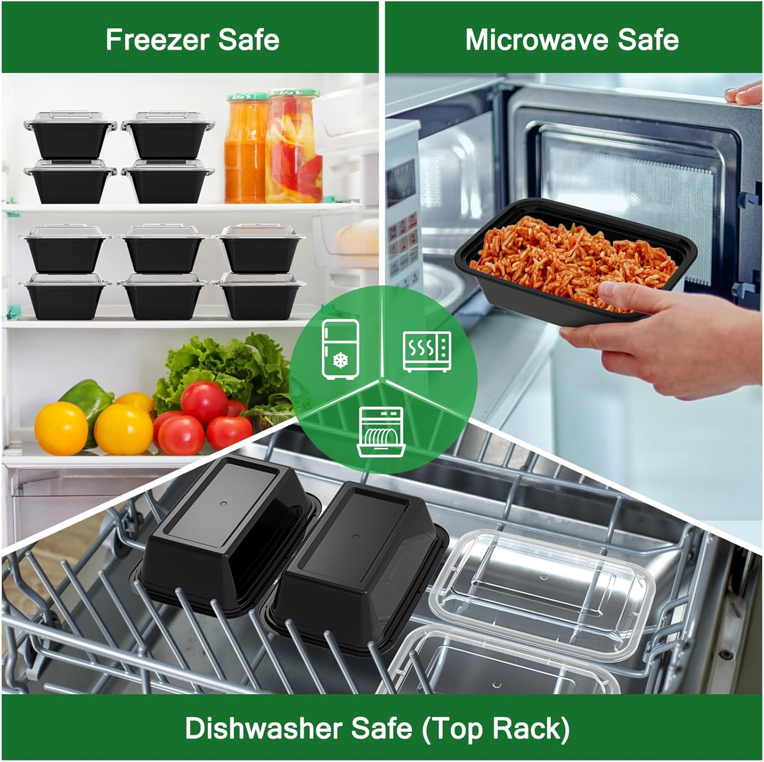 Contenants de Préparation de Repas de 50 Pièces avec Couvercles - SealMate