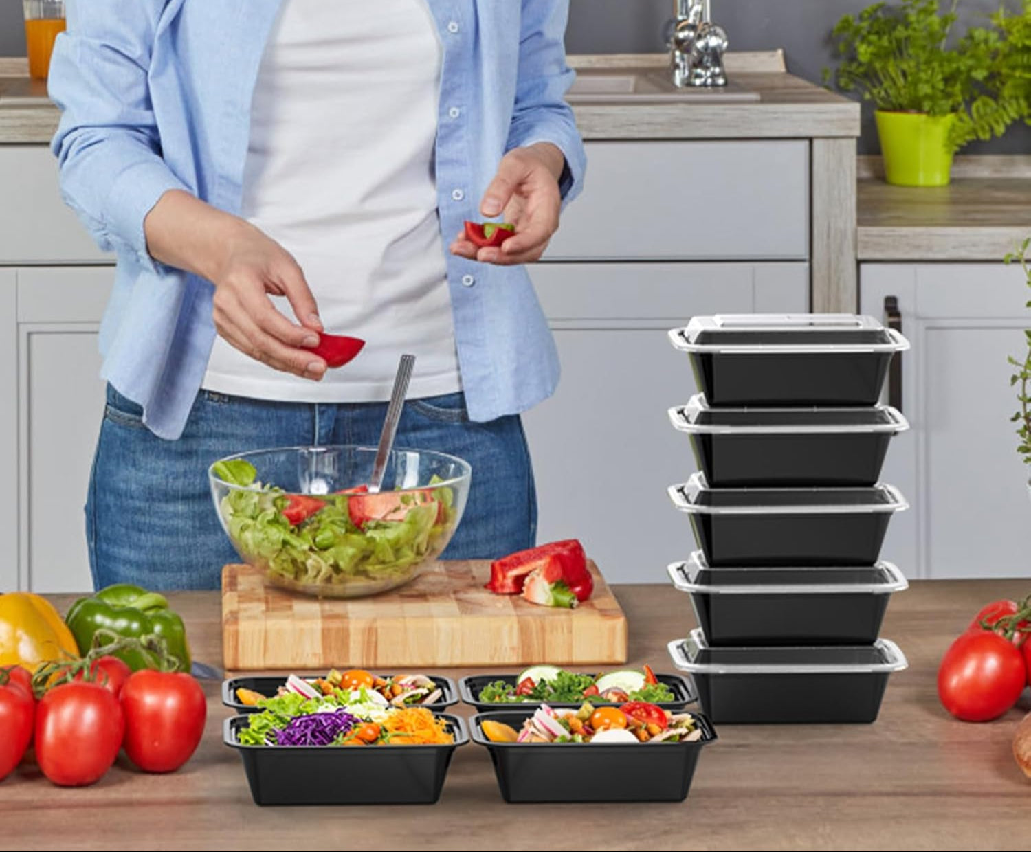 Contenants de Préparation de Repas de 50 Pièces avec Couvercles - SealMate