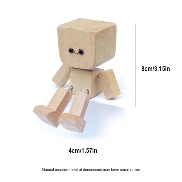 Figurine en bois | Objet de décoration artisanal oscillant | 12 expressions faciales magnétiques | Voiture & Bureau