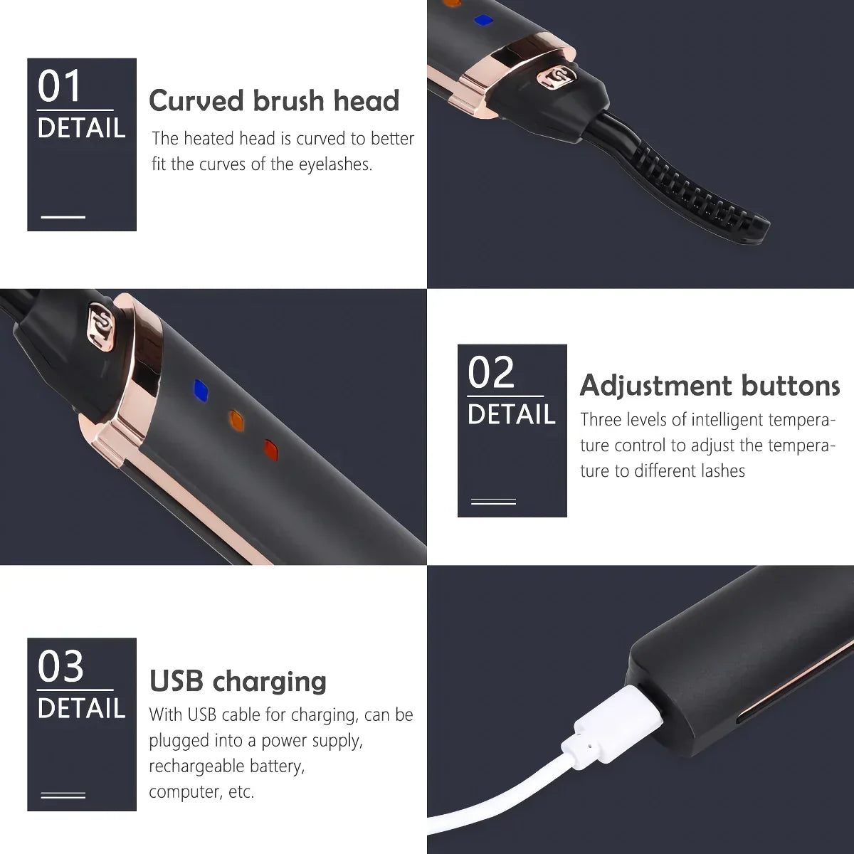 LuxeLash Pro™ | Recourbe-cils USB rechargeable à chauffage rapide
