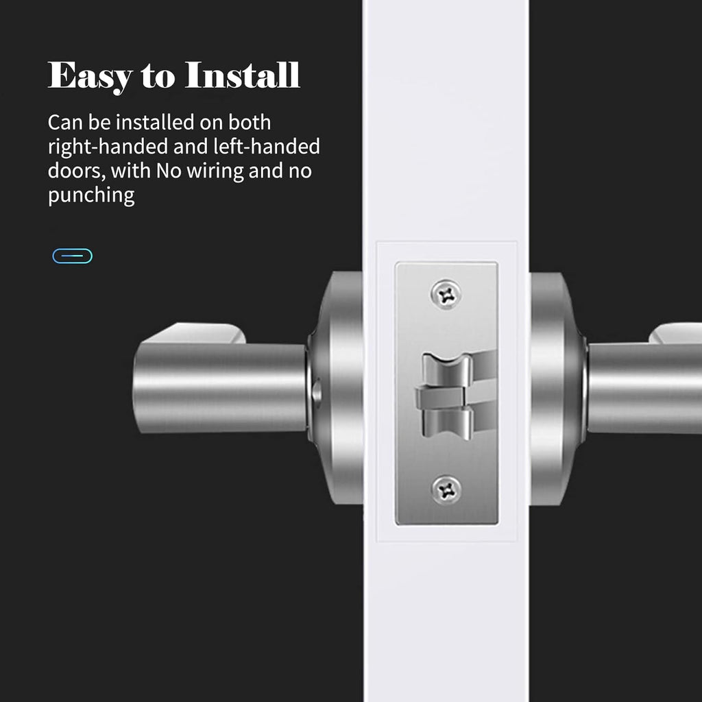 Serrure de porte intelligente avec empreinte digitale, accès par clé et capacité pour 30 utilisateurs – Nivora