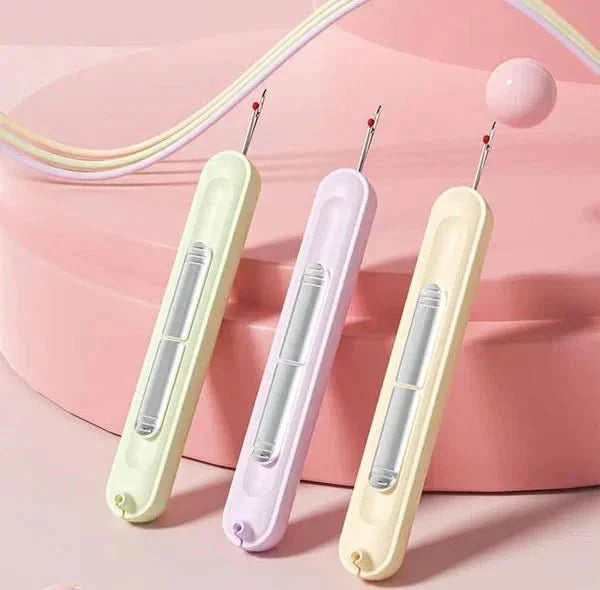 Outil de couture 2-en-1 – Enfile-aiguille pratique et découd-vite (x2)
