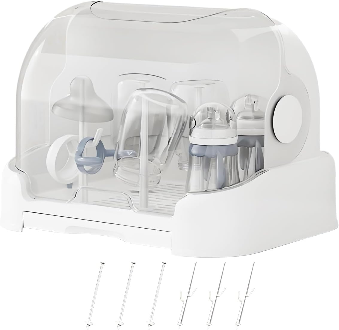 Sèche-biberons pour enfants et boîte de rangement avec couvercle – Orvian