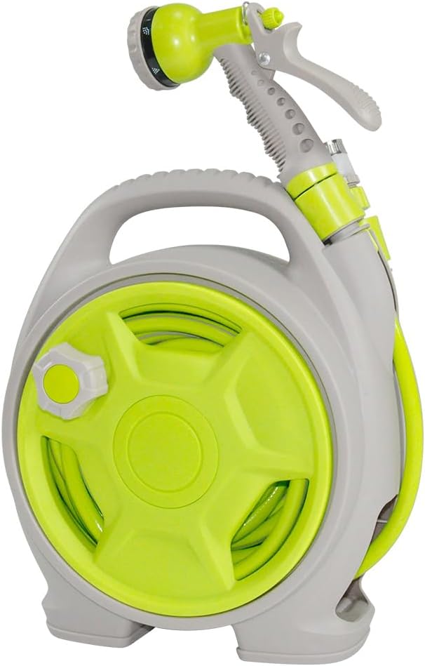 Station compacte pour enrouler les tuyaux de jardin avec un tuyau de 15 m – Corvina
