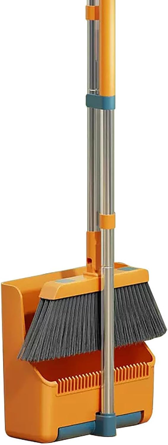 Grand ensemble de balai et de pelle à poussière – long manche avec tête de balai rotative à 180° – Clavira