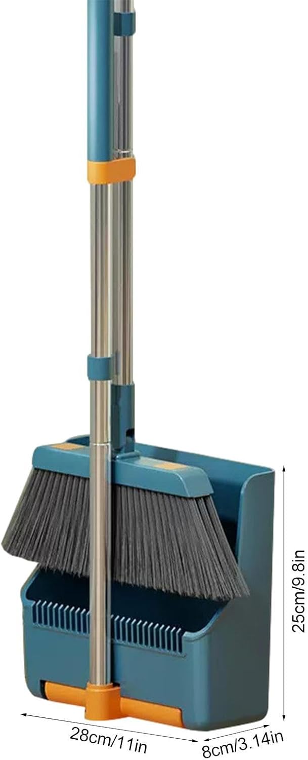 Grand ensemble de balai et de pelle à poussière – long manche avec tête de balai rotative à 180° – Clavira