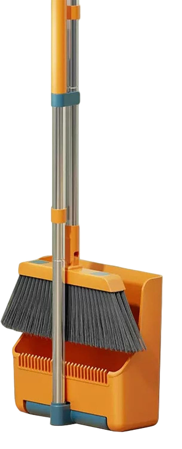 Grand ensemble de balai et de pelle à poussière – long manche avec tête de balai rotative à 180° – Clavira