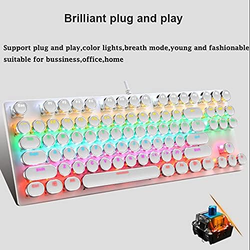 Clavier mécanique de jeu 87 touches avec rétroéclairage RGB et interrupteurs bleus