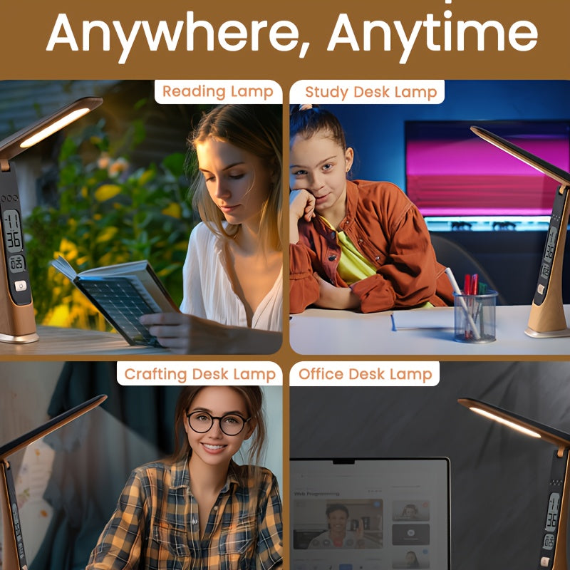 FLEXILUX – Lampe de Bureau LED Portable Pliable avec Affichage de l'Heure