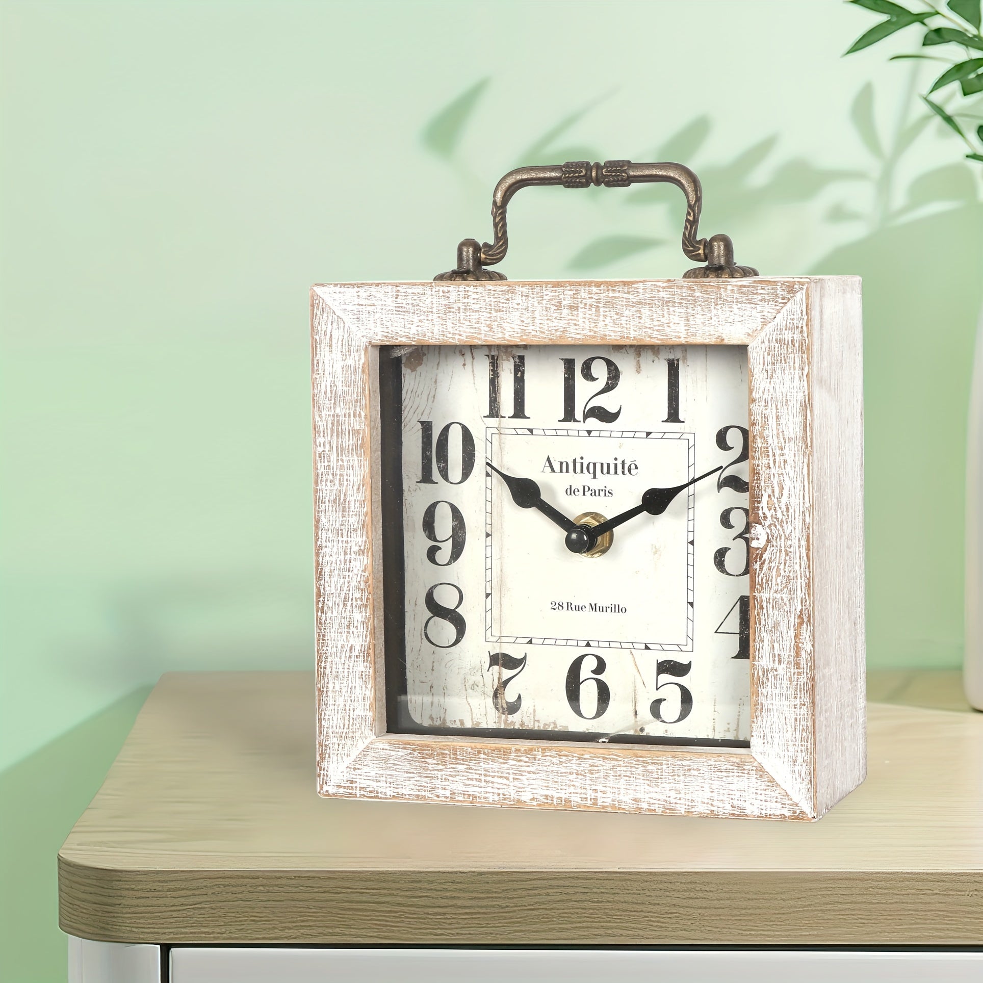 CABINCO - Horloge en Bois Rustique avec Couvercle en Verre pour Décoration Intérieure