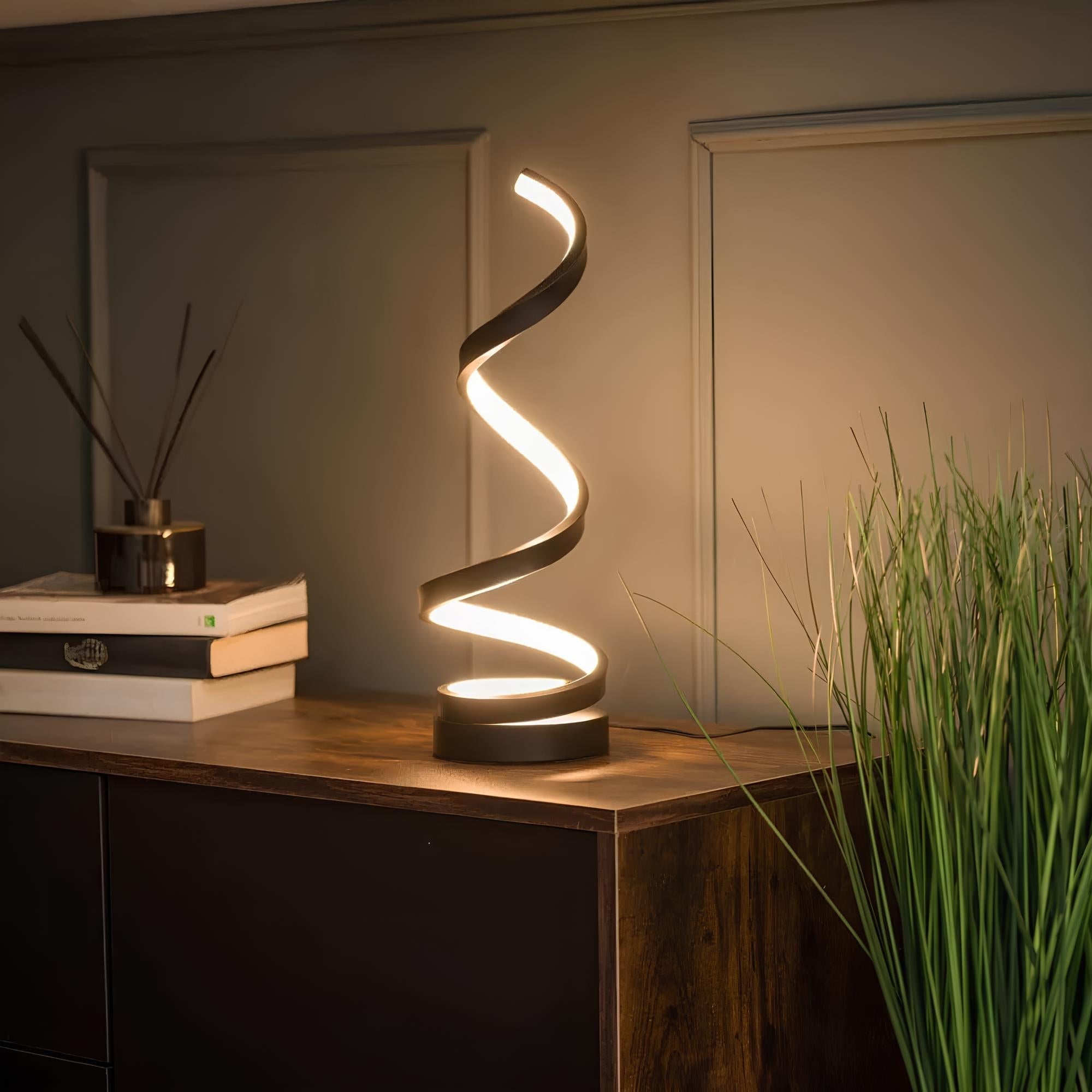 Lampe de bureau spiralée avec 3 niveaux de luminosité – sans fil et dimmable