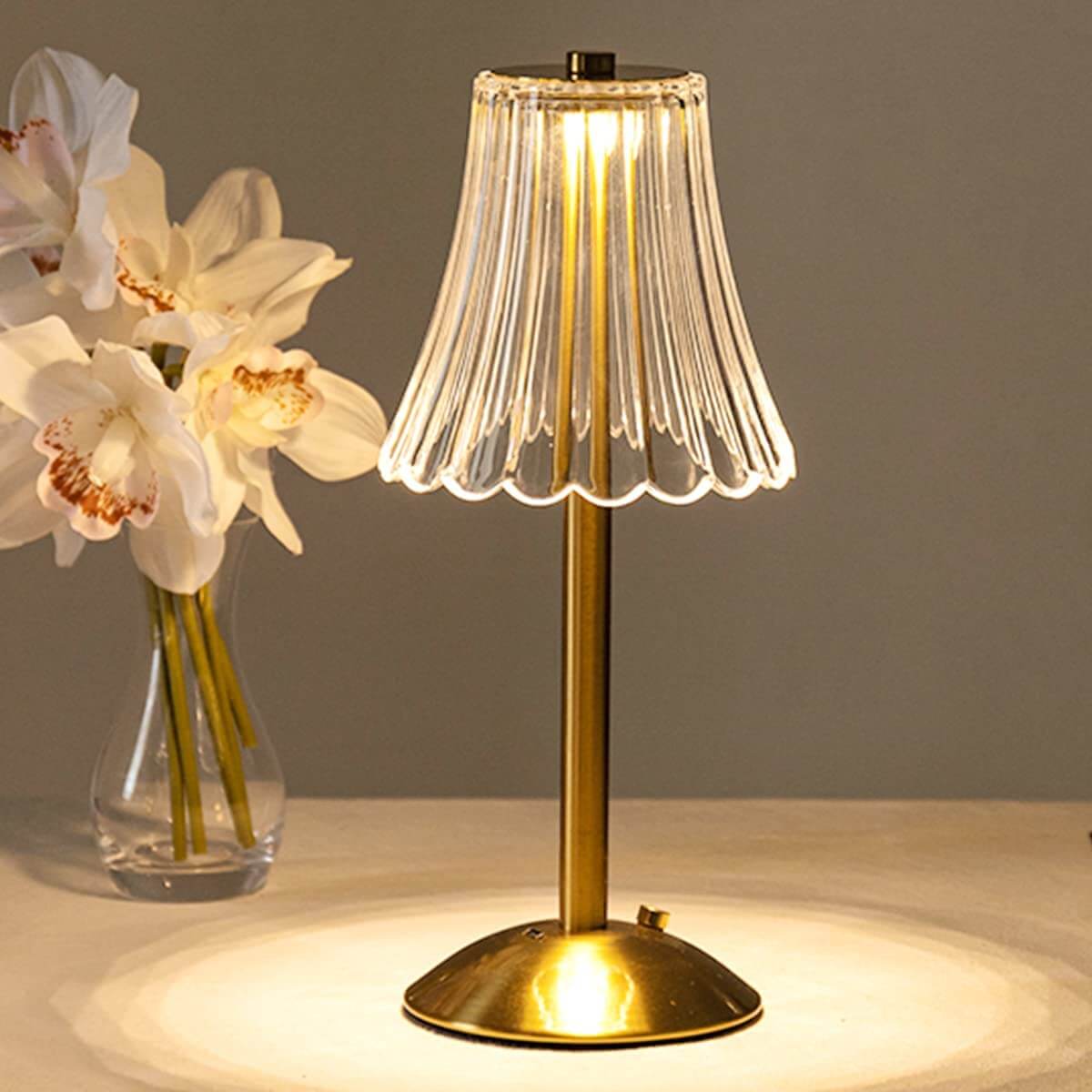 Lampe de Table en Cristal Activée par Tactile