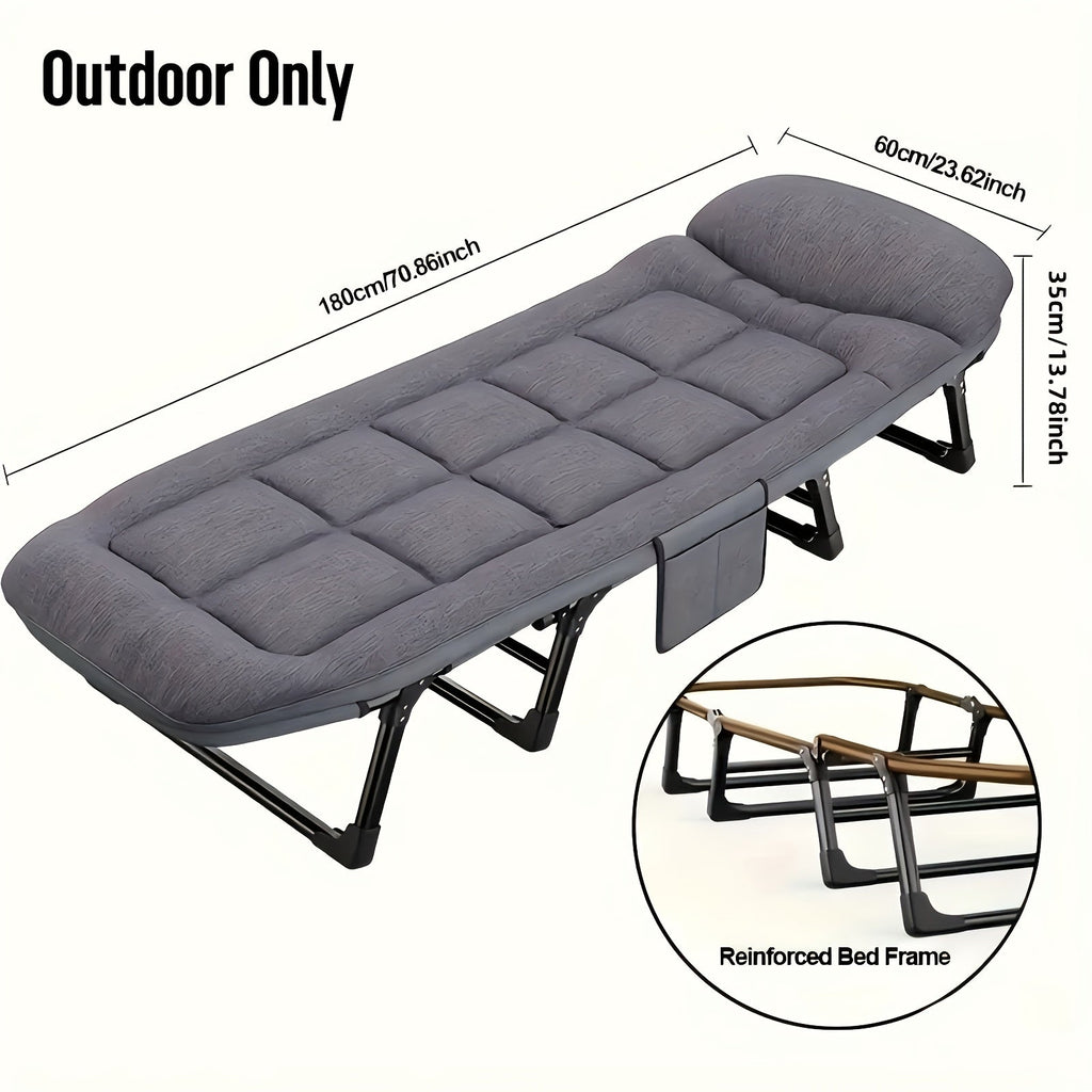Lit de camping pliable pour adultes – Cadre en aluminium léger et en acier inoxydable