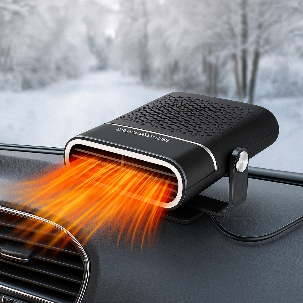 Skanto | Chauffage de voiture & Dégivreur de vitres | 12V USB Portable | Noir