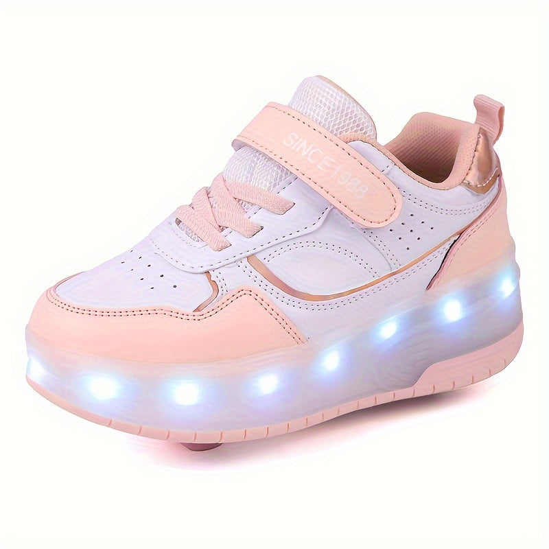 GlowRiders Roller Sneakers - Pour Enfants avec Spectacle de Lumières