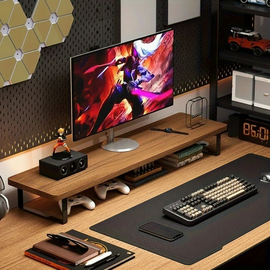 MODURA - Support de moniteur de bureau en acier carbone et organisateur