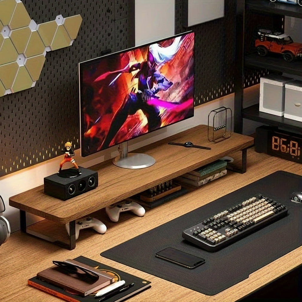 MODURA - Support de moniteur de bureau en acier carbone et organisateur