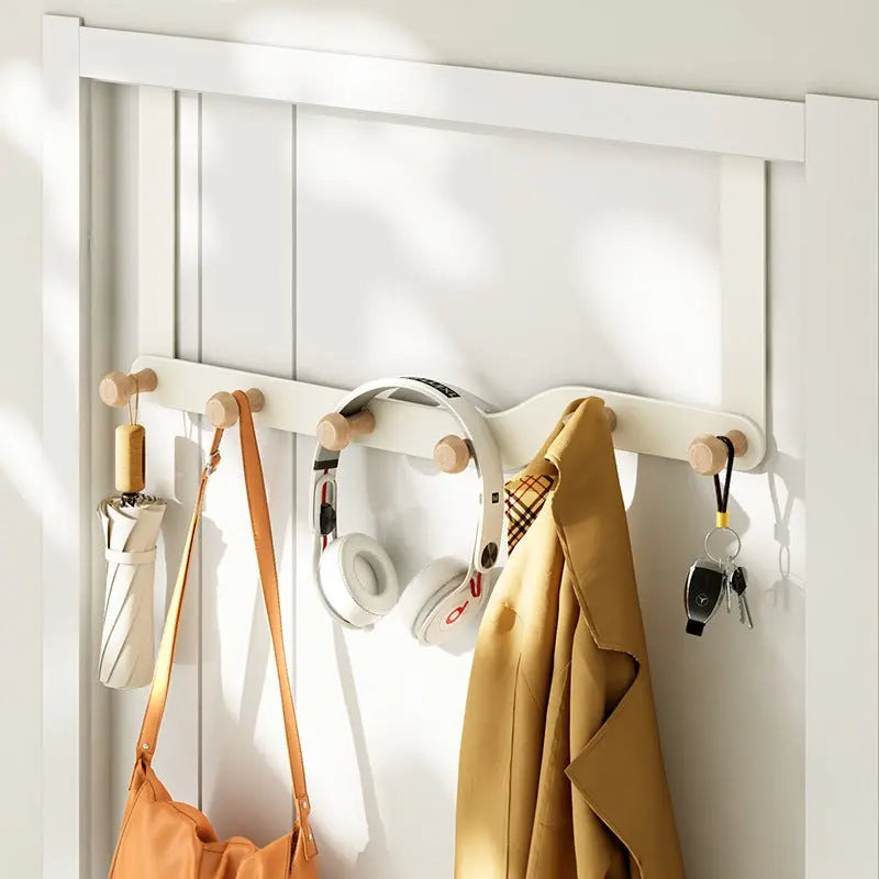 Crochet de Porte Avec 6 Crochets en Bois