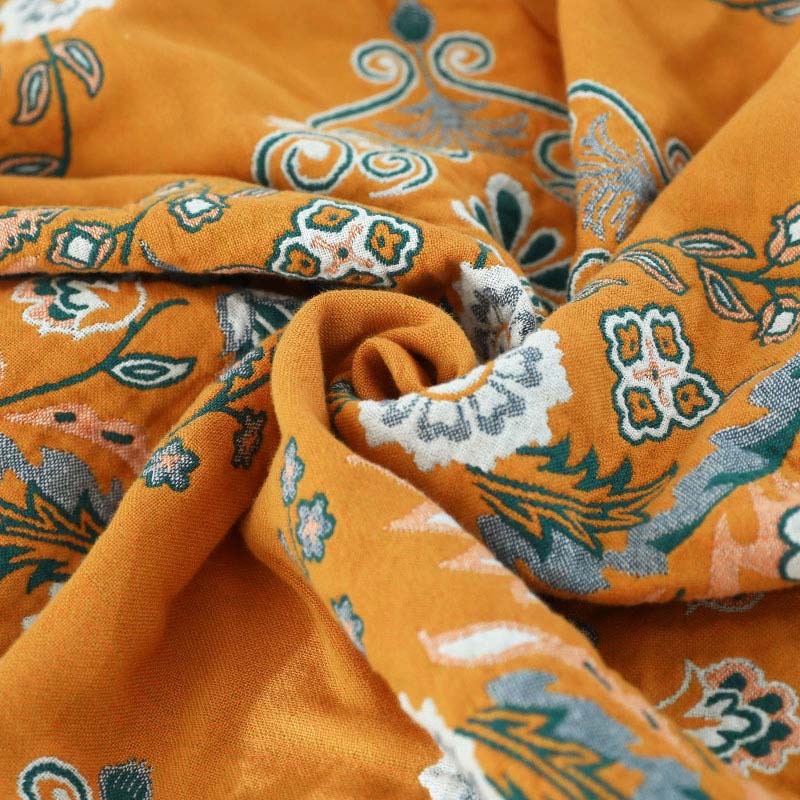 Couverture Vintage Boho avec Motif Floral