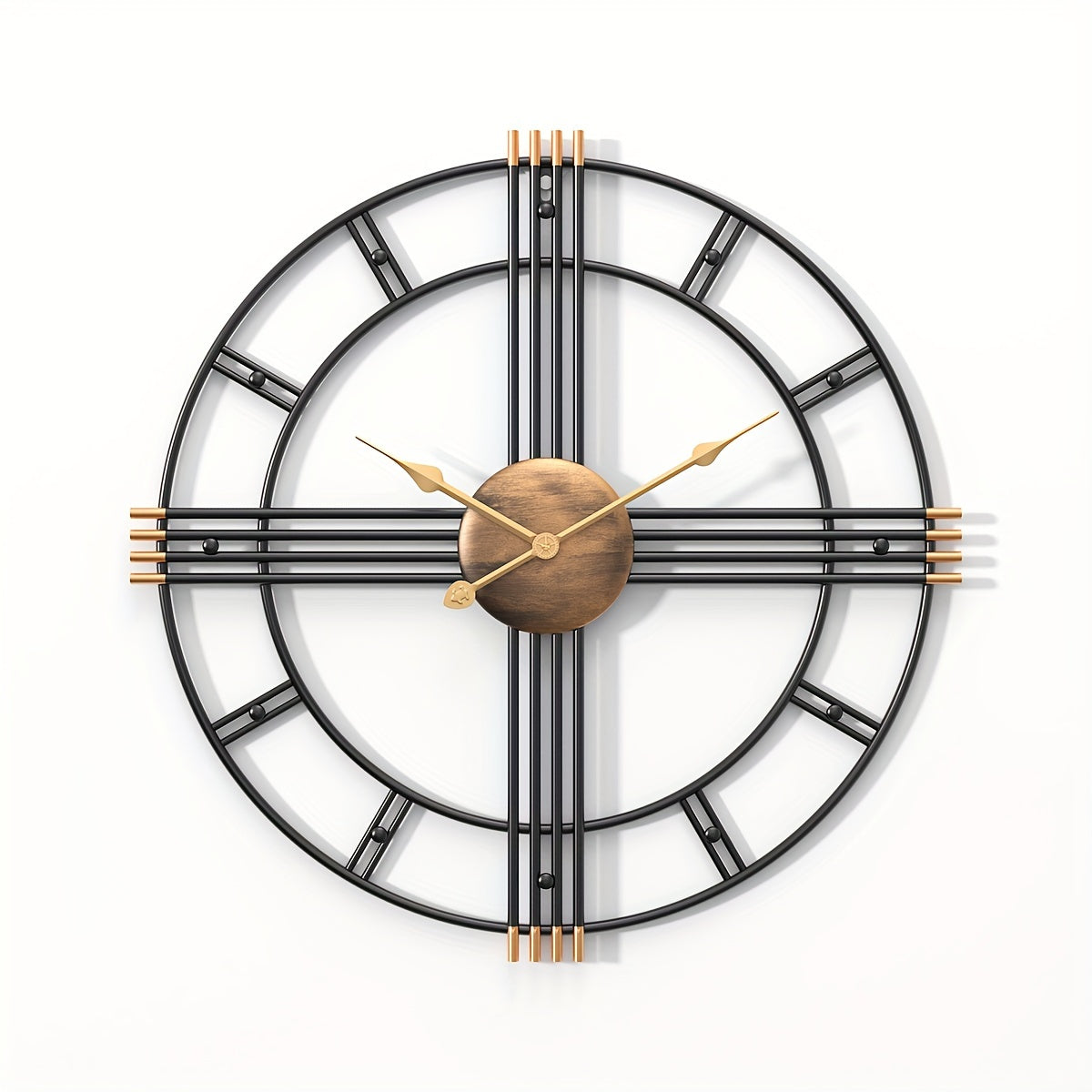 CASAELIX – Horloge Murale Croisée Minimaliste Moderne avec Cadre Géométrique Structuré et Mouvement Silencieux