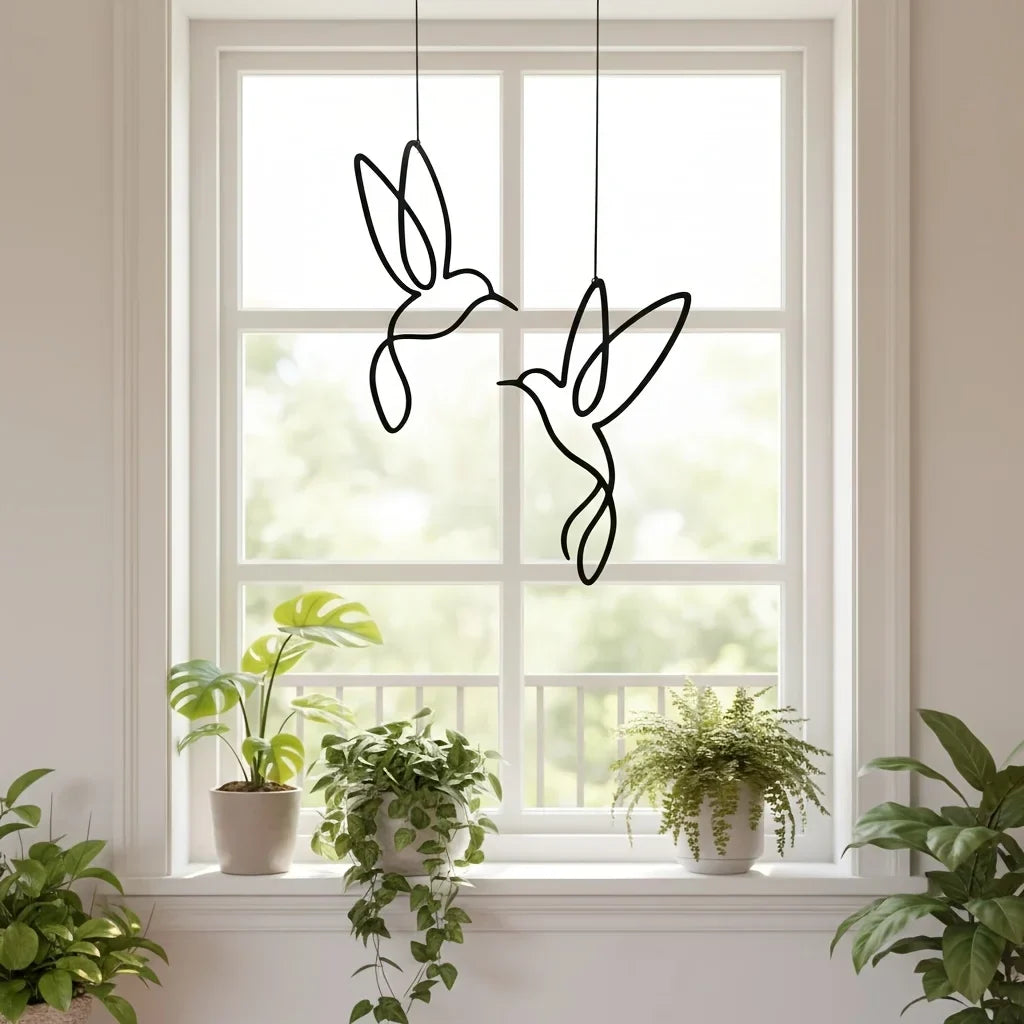Bâton de jardin Colibri en fer 2-pack