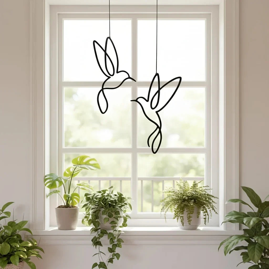 Décoration de jardin en fer Colibri 2-pack