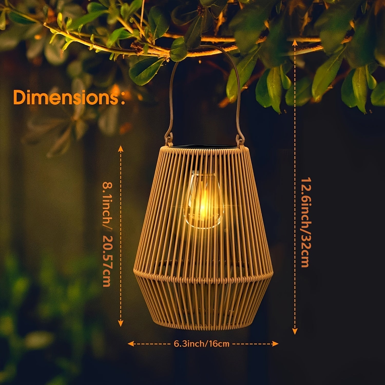 Lanterne Tissée Solaire – Éclairage Suspendu Élégant pour Jardin et Patio