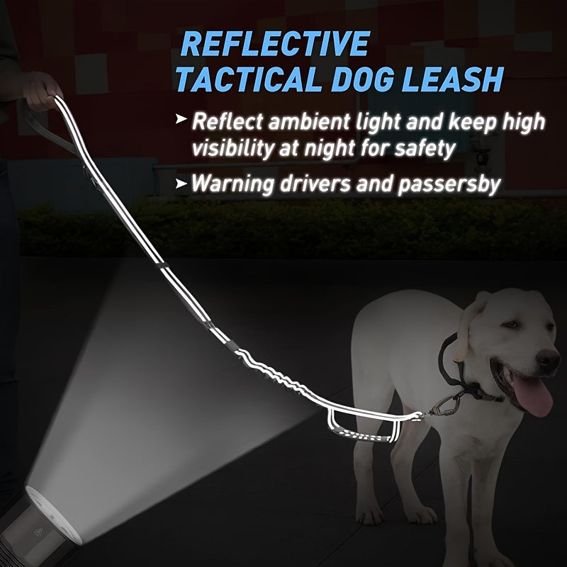 Laisse à Bungee Réglable pour Chiens – Amortissante et Réfléchissante pour Grands Chiens