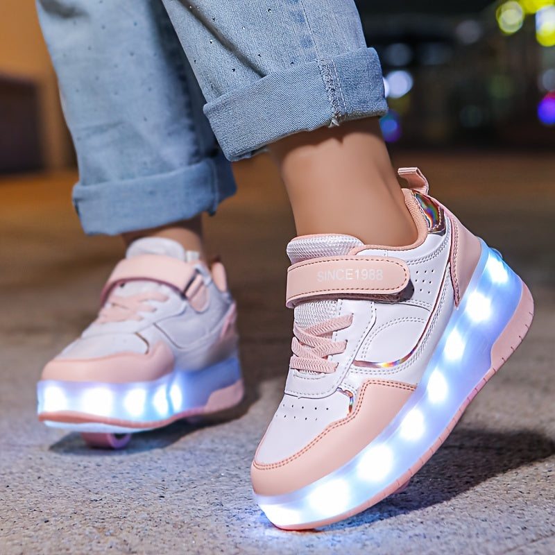 GlowRiders Roller Sneakers - Pour Enfants avec Spectacle de Lumières