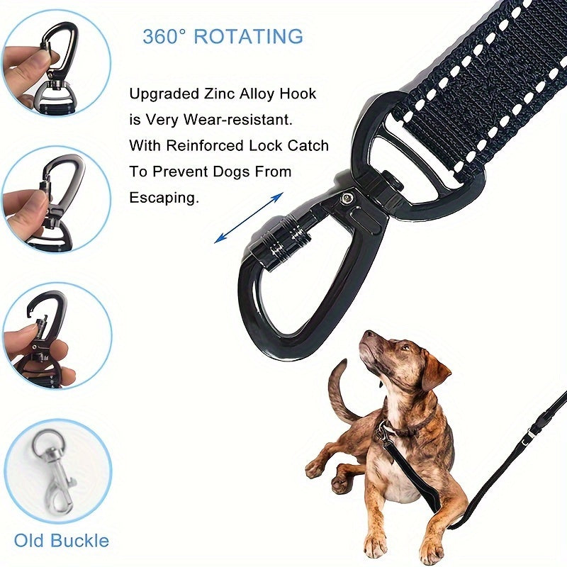 Laisse à Bungee Réglable pour Chiens – Amortissante et Réfléchissante pour Grands Chiens