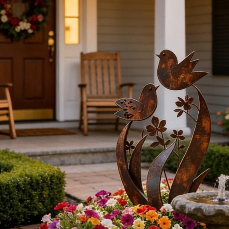 GardenCharm™ | Clôture de jardin décorative avec motifs d'oiseaux et de fleurs
