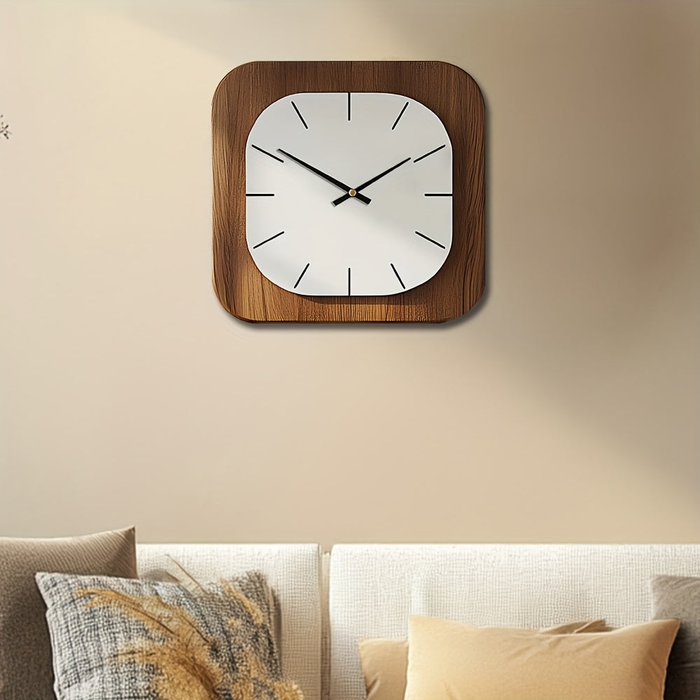 ART SQUAREWOOD – Horloge Murale en Bois Décorative