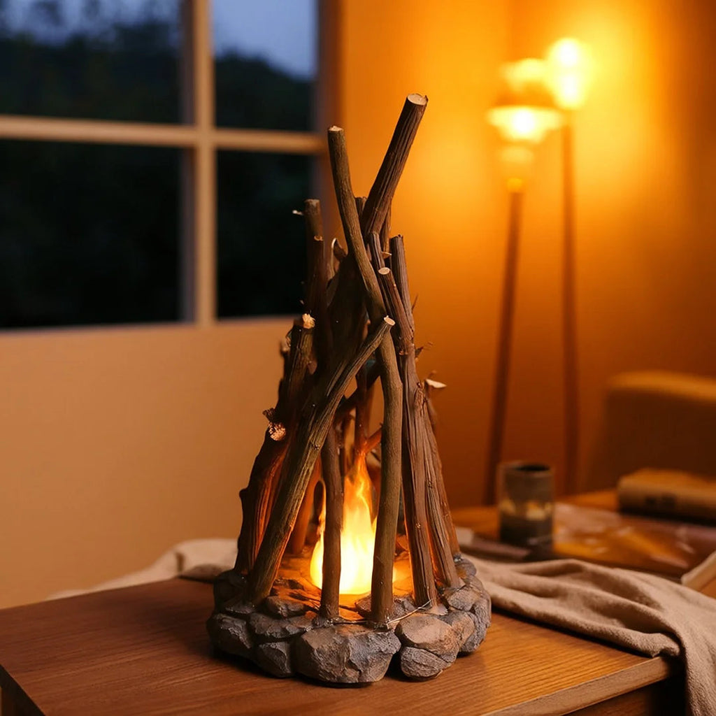 GlowWood™ | Chaleur rustique confortable avec lumière d'ambiance apaisante