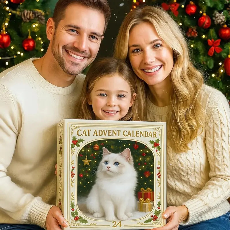 Calendrier de l'Avent festif avec 24 joyeux chats