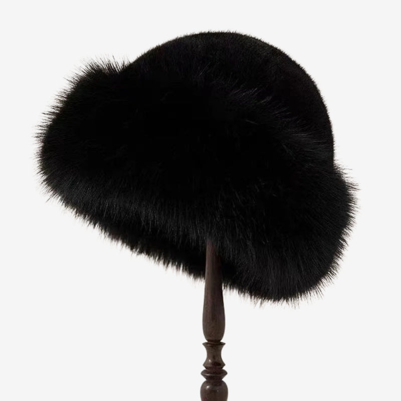 Emma – Chapeau bob en fourrure duveteuse avec protection pour les oreilles