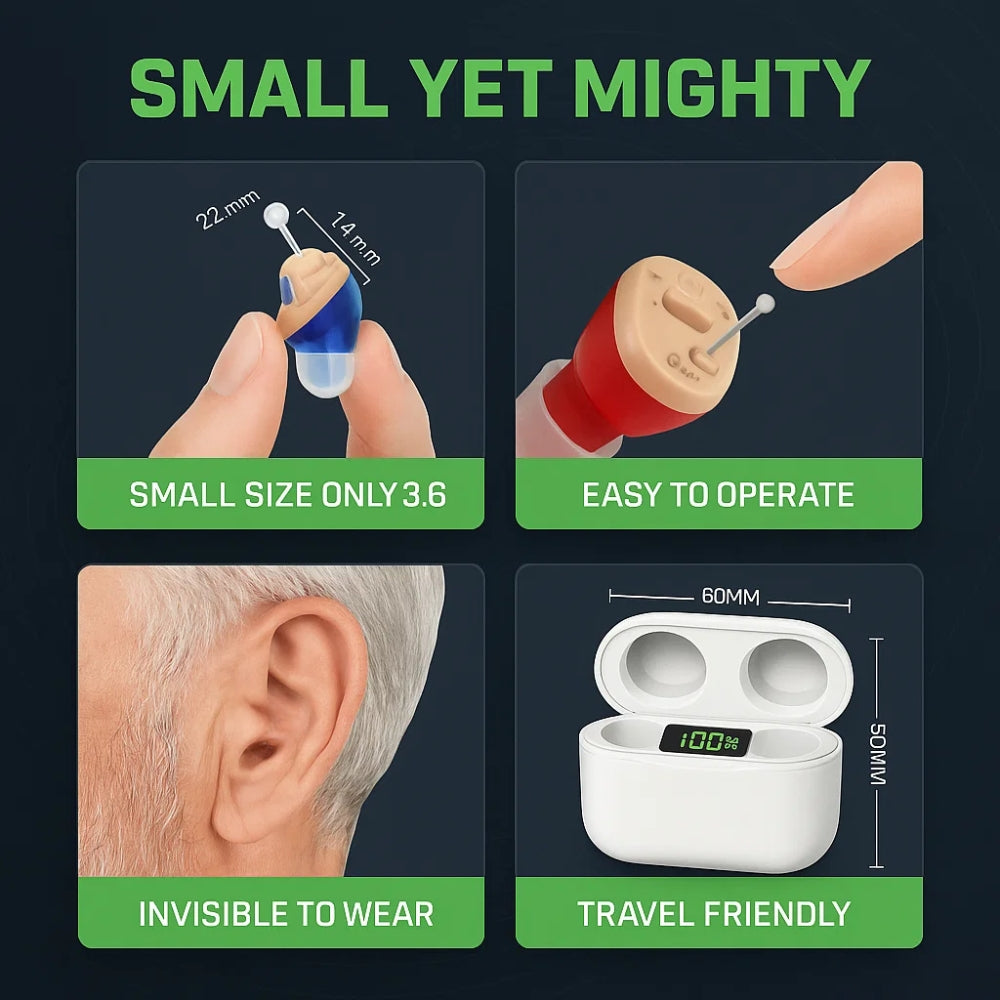Amplificateur Auditif Invisible pour Seniors – Son Clair & Confort d'Utilisation Quotidienne