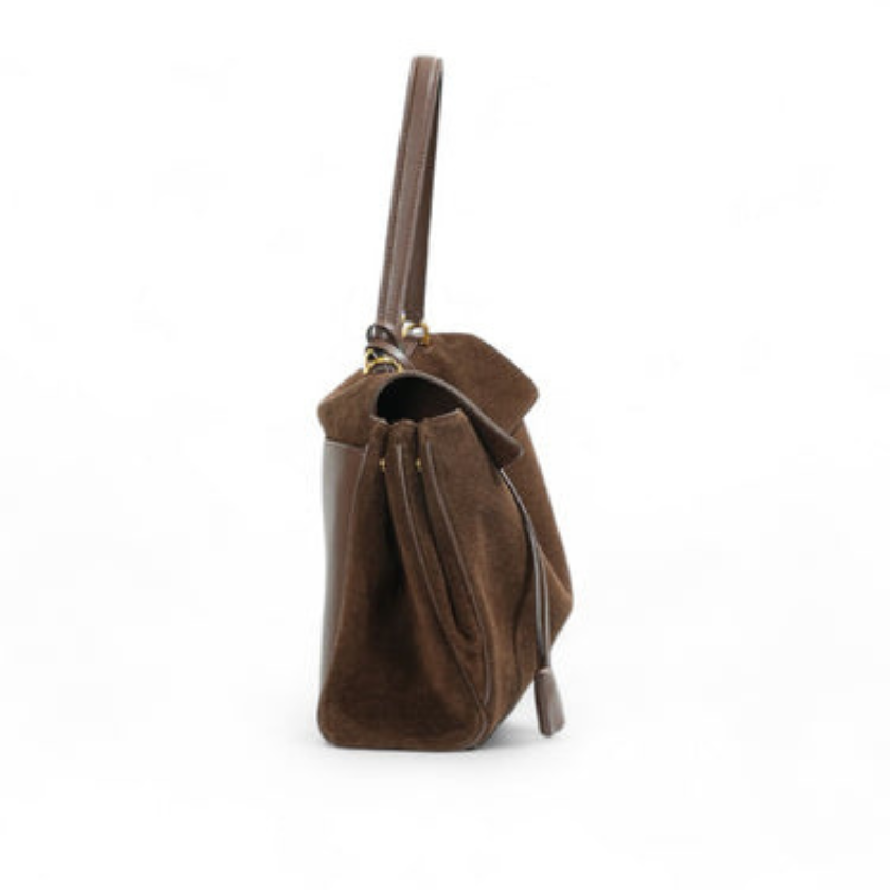 Grand sac à main rectangulaire en faux daim doux
