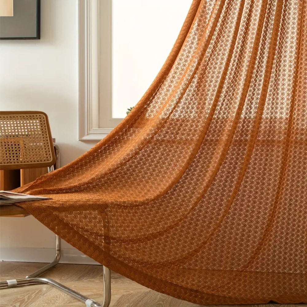 Rideau en Crochet Boho Amber Glow