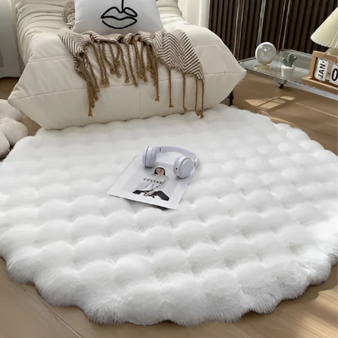 Tapis Rond en Fleece Antidérapant 80 x 80 cm