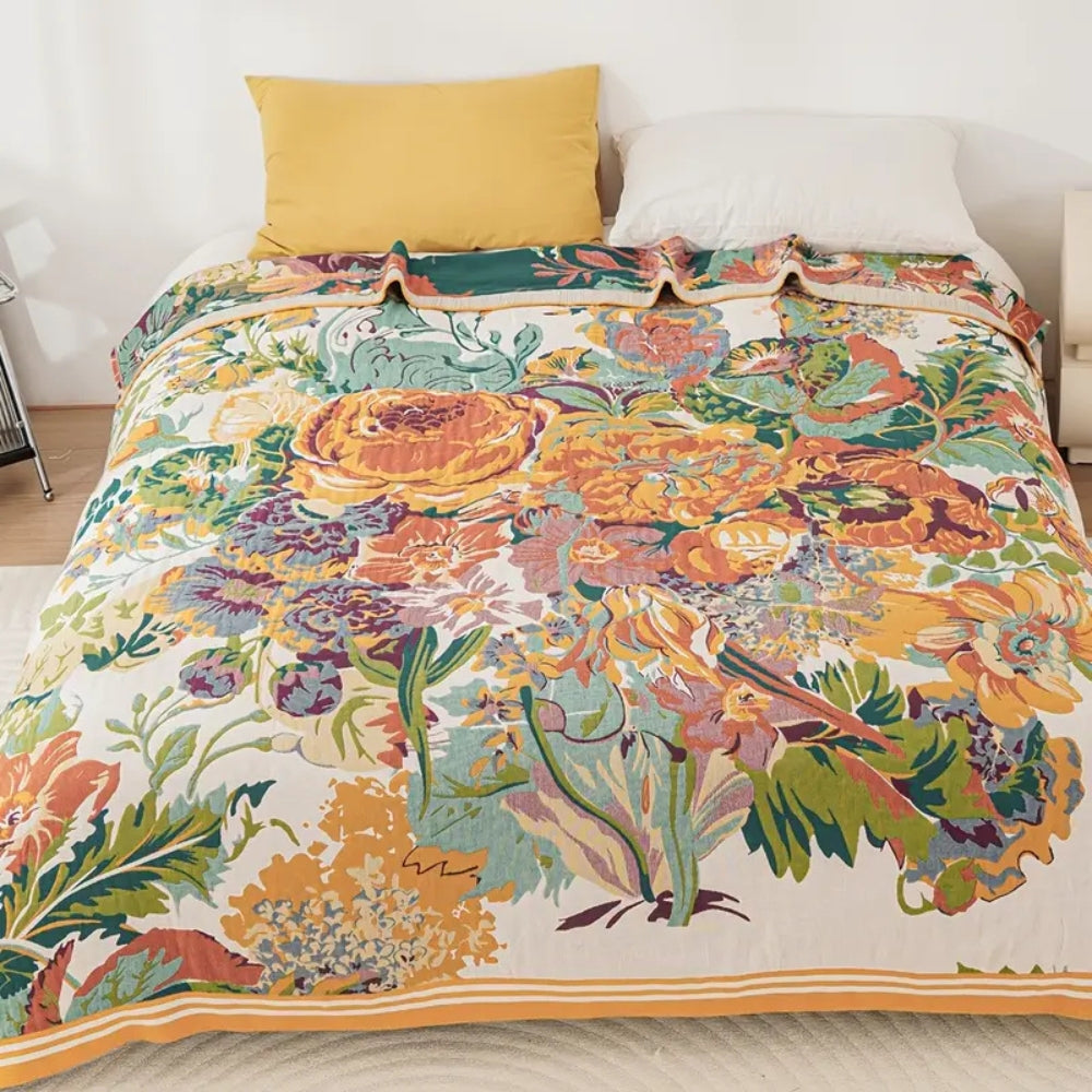 Couverture en Coton Sienna Floral Bloom
