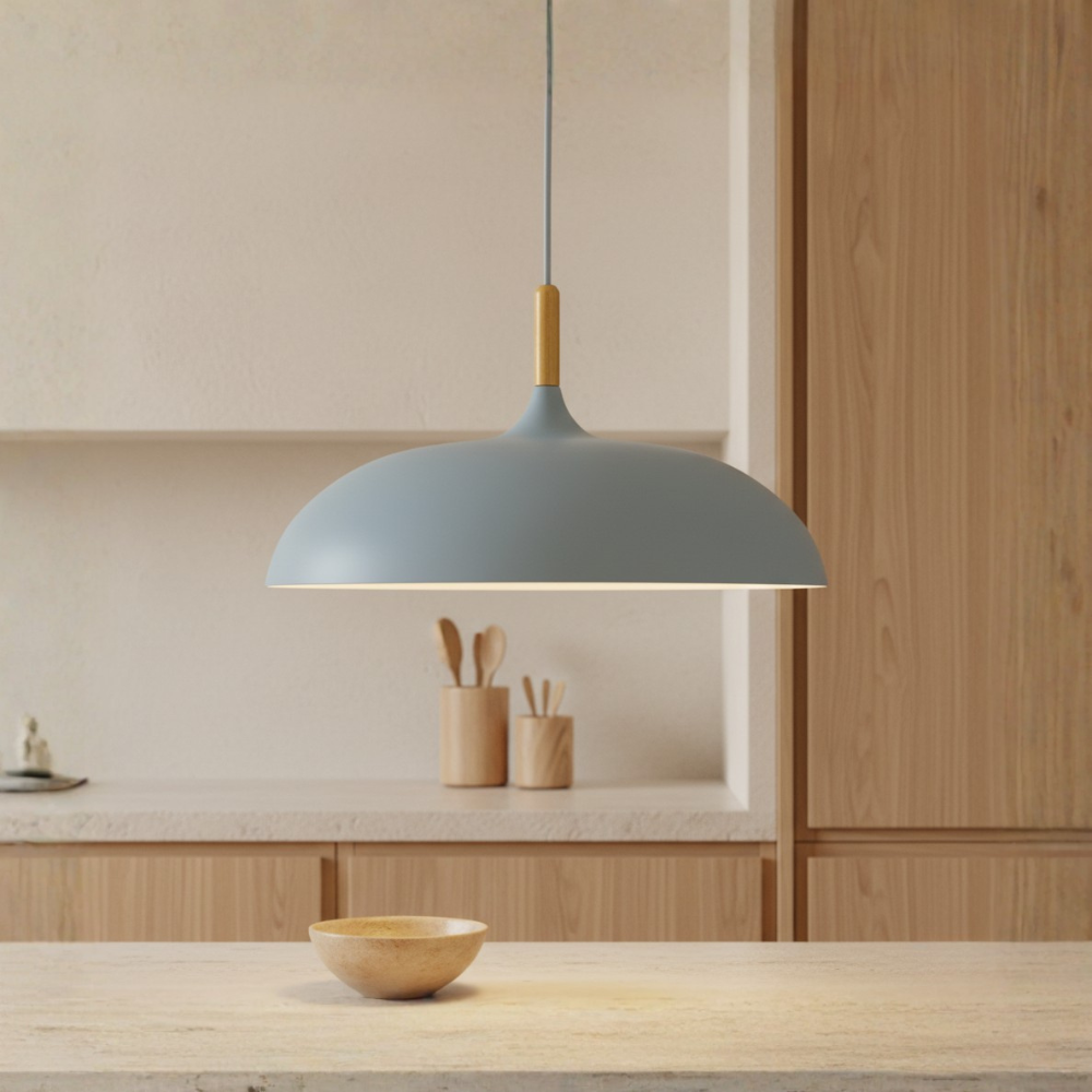 Lustre Haft - Éclairage de Cuisine Scandinave avec Bois et Fer