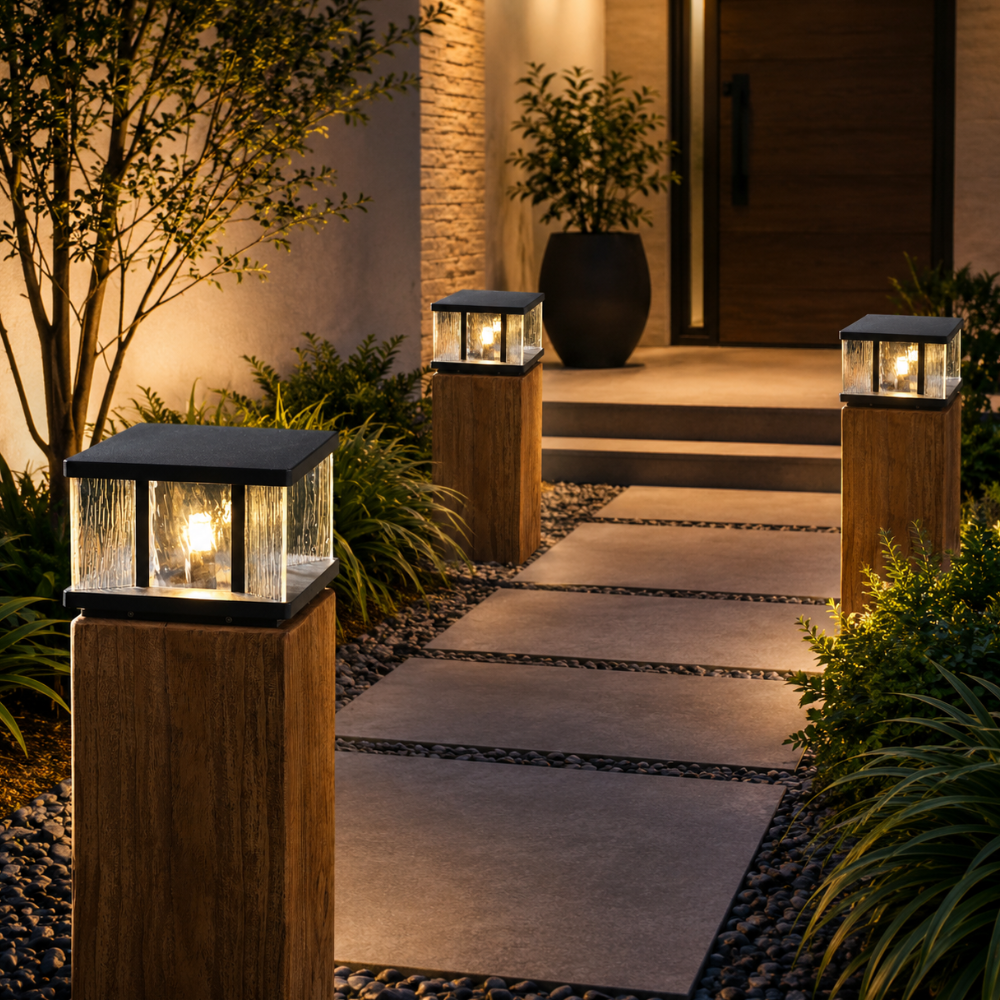Lumière de Pilier Moderne pour Extérieur - Lampe de Pilier en Aluminium Étanche pour Allées