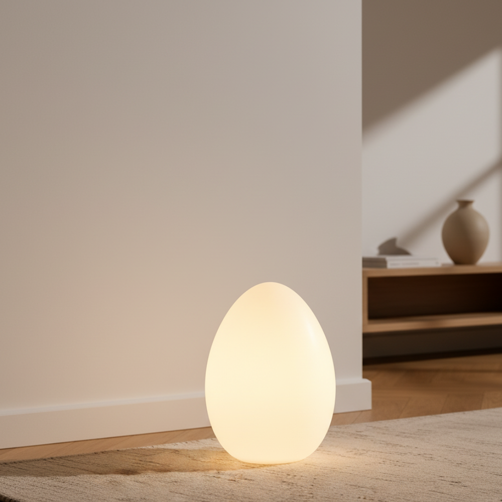 SolStone | Lampe de sol sculpturale œuf moderne minimaliste pour salon