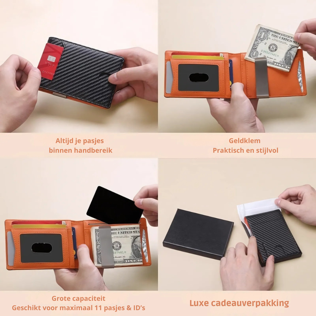 Skanto | Portefeuille RFID SafeSlim en Cuir pour Homme – Compact, Mince & Sécurisé