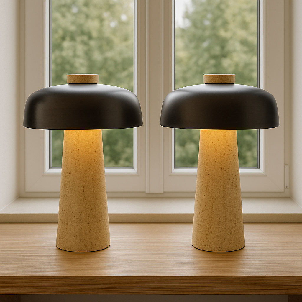 Lampe de table minimaliste en travertin