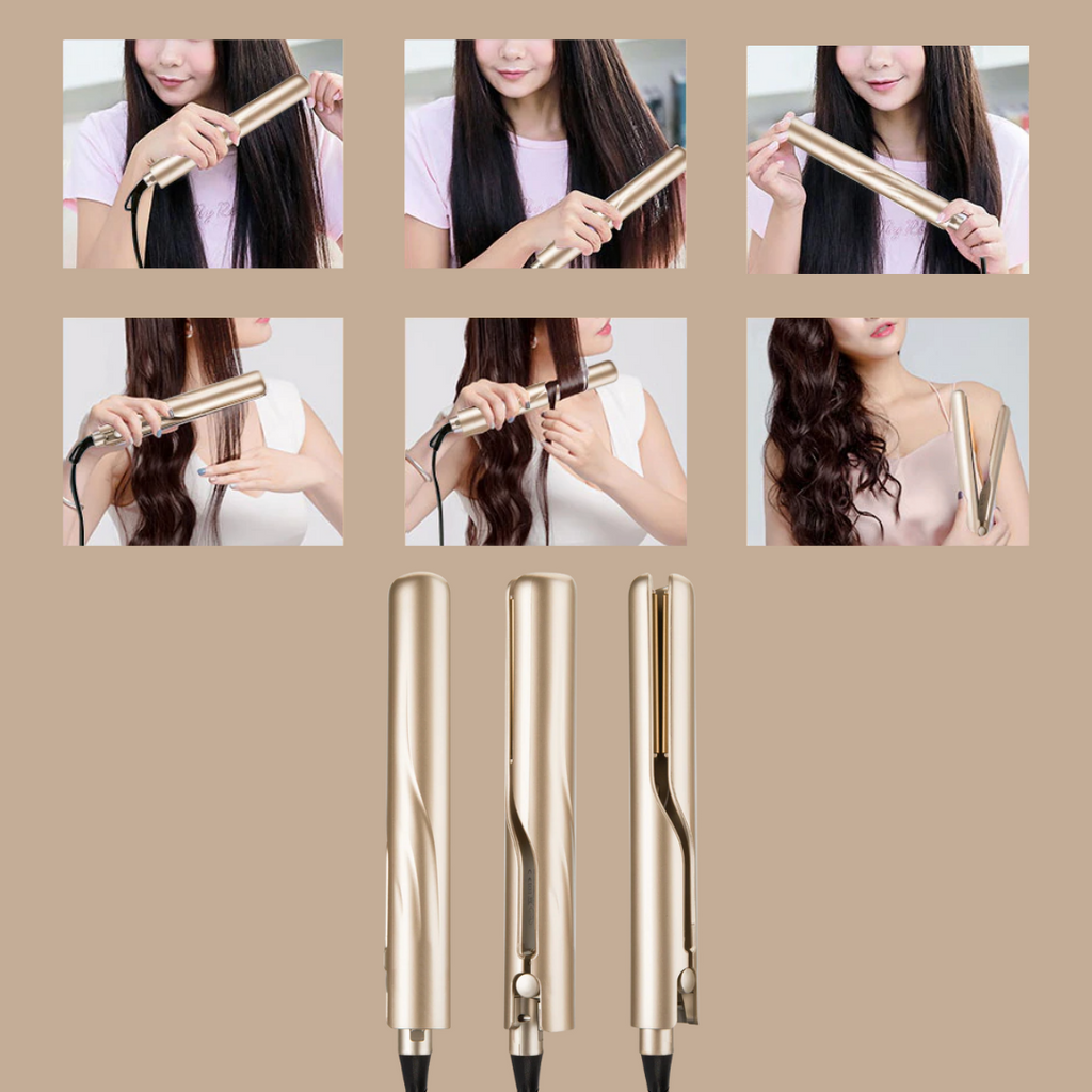 LockenLieb™| Fer à friser pour des boucles parfaites | Fer à vaguer et brosse à air chaud pour des coiffures de salon