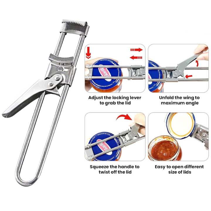 Ouvre-bocal en acier inoxydable réglable