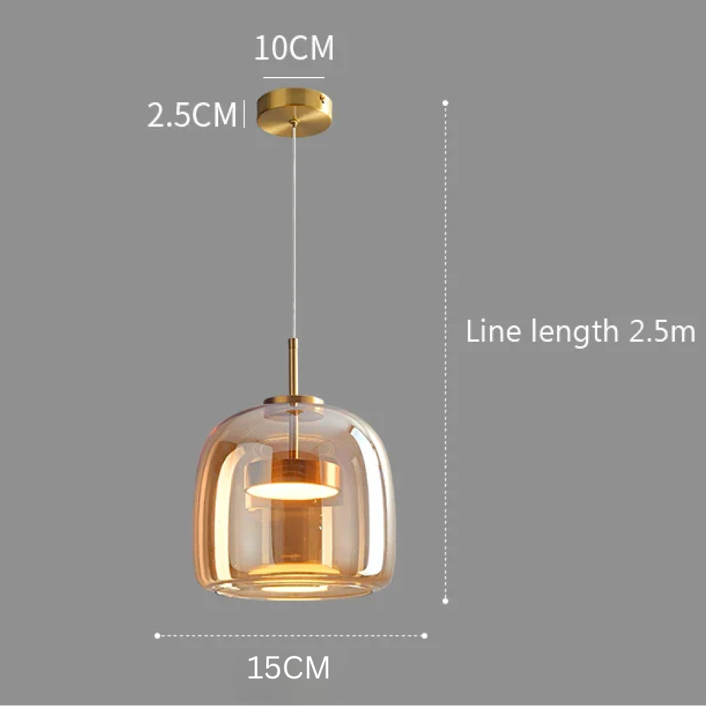 Lustre en Verre Nordic - Lumières Suspendues de Cuisine Ajustables