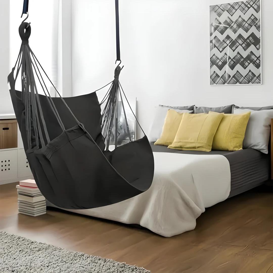 Fauteuil hamac suspendu en cordes de coton pour le jardin